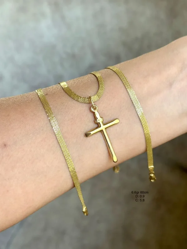 Cadena de oro 18k con Dije cruz