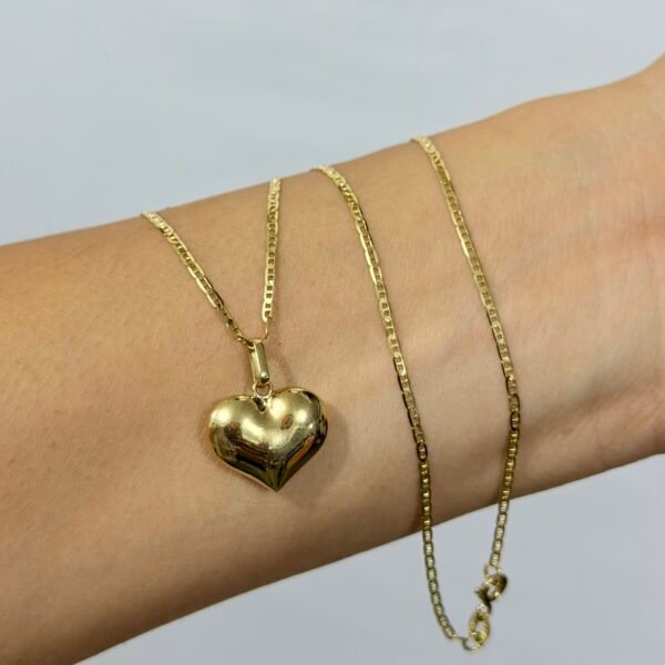 Tejido Gucci plano + dije corazón 3.2gr 50cm